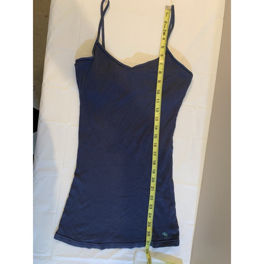 Y2K Abercrombie & Fitch Cami Womens Large Blue Fitted Spaghetti Strap/Shelf Bra - Picture 7 of 7